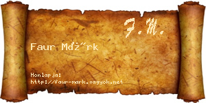 Faur Márk névjegykártya