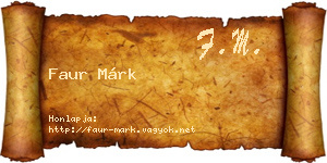 Faur Márk névjegykártya