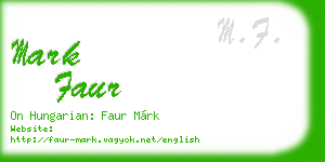 mark faur business card
